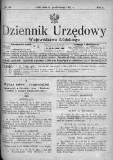 Dziennik Urzędowy Województwa Łódzkiego 31 październik 1921 nr 40