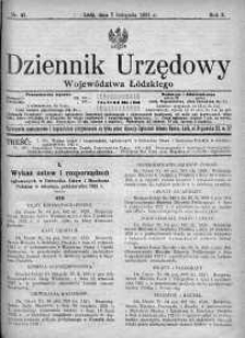 Dziennik Urzędowy Województwa Łódzkiego 7 listopad 1921 nr 41
