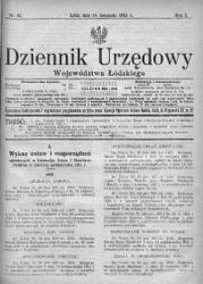 Dziennik Urzędowy Województwa Łódzkiego 14 listopad 1921 nr 42