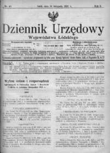 Dziennik Urzędowy Województwa Łódzkiego 19 listopad 1921 nr 43