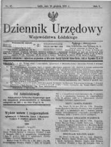 Dziennik Urzędowy Województwa Łódzkiego 24 grudzień 1921 nr 47
