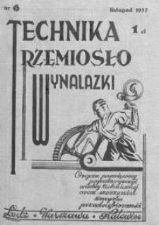 Technika, Rzemiosło, Wynalazki 1937 listopad nr 6