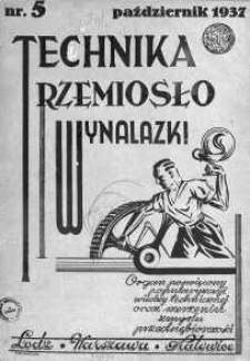 Technika, Rzemiosło, Wynalazki 1937 październik nr 5