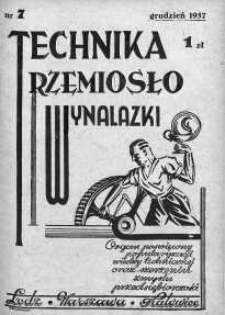 Technika, Rzemiosło, Wynalazki 1937 grudzień nr 7