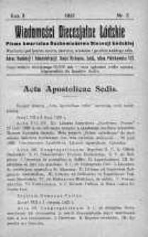 Wiadomości Diecezjalne Łódzkie. Pismo kwartalne Duchowieństwa Diecezji Łódzkiej 1923 nr 3