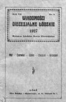 Wiadomości Diecezjalne Łódzkie 1927 nr 2