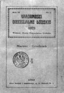 Wiadomości Diecezjalne Łódzkie 1929 nr 2