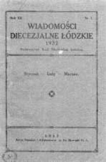 Wiadomości Diecezjalne Łódzkie 1932 nr 1