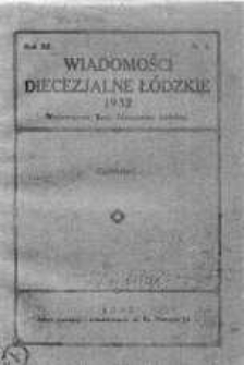 Wiadomości Diecezjalne Łódzkie 1932 nr 3