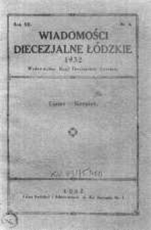 Wiadomości Diecezjalne Łódzkie 1932 nr 4