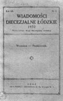 Wiadomości Diecezjalne Łódzkie 1932 nr 5