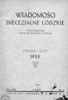 Wiadomości Diecezjalne Łódzkie 1933 nr 1