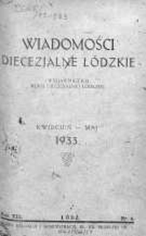 Wiadomości Diecezjalne Łódzkie 1933 nr 4