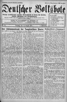 Deutscher Volksbote: Wechenschrift fur Politik, Kulture, Wirtschaft und Verstandigung. Organ des "Deutschen Kultur - und Wirtschaftsbundes in Polen" 12 sierpień 1934 nr 32