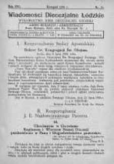 Wiadomości Diecezjalne Łódzkie 1936 nr 11