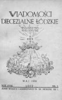 Wiadomości Diecezjalne Łódzkie 1938 nr 5