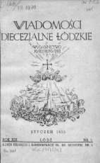 Wiadomości Diecezjalne Łódzkie 1939 nr 1