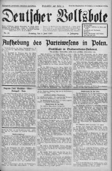 Deutscher Volksbote: Wechenschrift fur Politik, Kulture, Wirtschaft und Verstandigung. Organ des "Deutschen Kultur - und Wirtschaftsbundes in Polen" 9 czerwiec 1935 nr 23