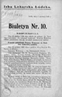 Biuletyn : Izba Lekarska Łódzka 1 czerwiec 1929 nr 10