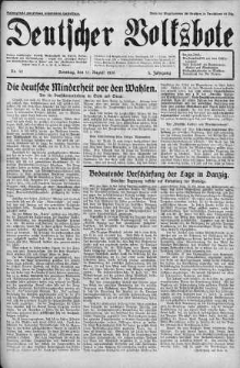 Deutscher Volksbote: Wechenschrift fur Politik, Kulture, Wirtschaft und Verstandigung. Organ des "Deutschen Kultur - und Wirtschaftsbundes in Polen" 11 sierpień 1935 nr 32