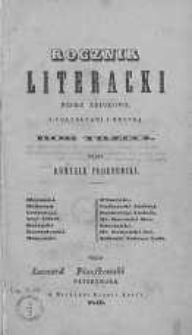 Rocznik Literacki Pismo zbiorowe z portretami i muzyką. 1846. R. III