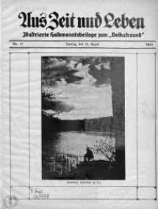 Aus Zeit und Leben. Ilustrierte halbmonatsbeilage zum "Volksfreund" 20 sierpień 1939 nr 17