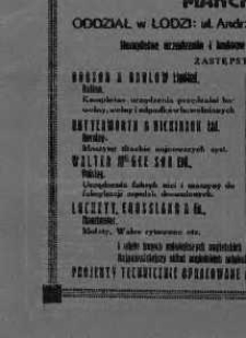Przegląd Włókienniczy. Organ Przemysłu i handlu Włókienniczego Rzeczypospolitej Polskiej 20 maj 1923 nr 8/9