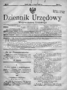Dziennik Urzędowy Województwa Łódzkiego 4 luty 1922 nr 5