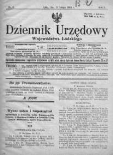 Dziennik Urzędowy Województwa Łódzkiego 11 luty 1922 nr 6