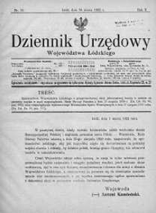 Dziennik Urzędowy Województwa Łódzkiego 24 marzec 1922 nr 12