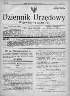 Dziennik Urzędowy Województwa Łódzkiego 19 sierpień 1922 nr 34