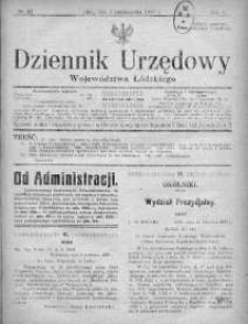 Dziennik Urzędowy Województwa Łódzkiego 1 październik 1922 nr 40