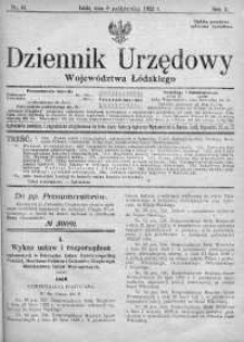 Dziennik Urzędowy Województwa Łódzkiego 8 październik 1922 nr 41