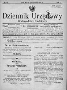 Dziennik Urzędowy Województwa Łódzkiego 28 październik 1922 nr 43