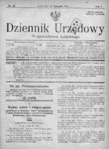 Dziennik Urzędowy Województwa Łódzkiego 11 listopad 1922 nr 45