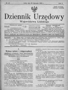 Dziennik Urzędowy Województwa Łódzkiego 25 listopad 1922 nr 47