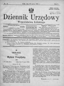 Dziennik Urzędowy Województwa Łódzkiego 30 marzec 1925 nr 13