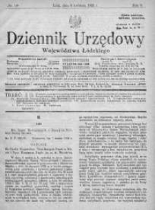 Dziennik Urzędowy Województwa Łódzkiego 6 kwiecień 1925 nr 14