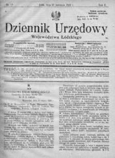 Dziennik Urzędowy Województwa Łódzkiego 27 kwiecień 1925 nr 17