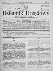 Dziennik Urzędowy Województwa Łódzkiego 2 czerwiec 1925 nr 22