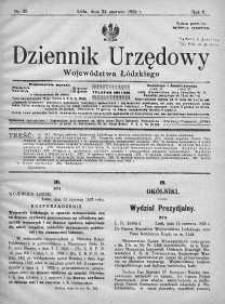 Dziennik Urzędowy Województwa Łódzkiego 22 czerwiec 1925 nr 25