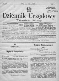 Dziennik Urzędowy Województwa Łódzkiego 6 lipiec 1925 nr 27