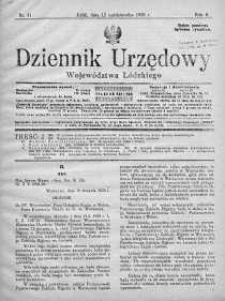 Dziennik Urzędowy Województwa Łódzkiego 12 październik 1925 nr 41