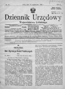 Dziennik Urzędowy Województwa Łódzkiego 19 październik 1925 nr 42