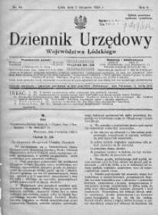 Dziennik Urzędowy Województwa Łódzkiego 2 listopad 1925 nr 44