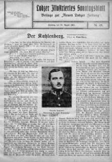 Lodzer Illustriertes Sonntagsblatt: Beilage zur ,,Neuen Lodzer Zeitung" 23 sierpień 1925 nr 351925