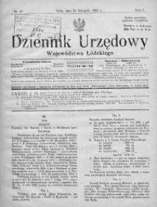 Dziennik Urzędowy Województwa Łódzkiego 23 listopad 1925 nr 47