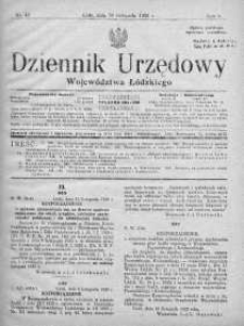 Dziennik Urzędowy Województwa Łódzkiego 30 listopad 1925 nr 48