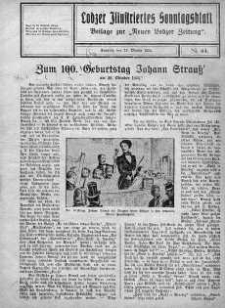 Lodzer Illustriertes Sonntagsblatt: Beilage zur ,,Neuen Lodzer Zeitung" 25 październik 1925 nr 44