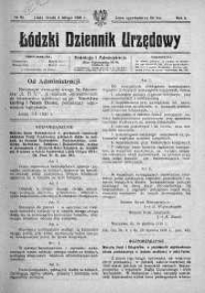 Łódzki Dziennik Urzędowy 4 luty R. 2. 1920 nr 92